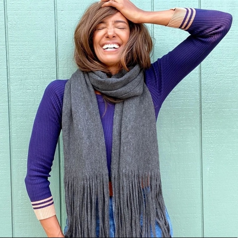 Lucky Brand Solid Brushed Gray Scarf